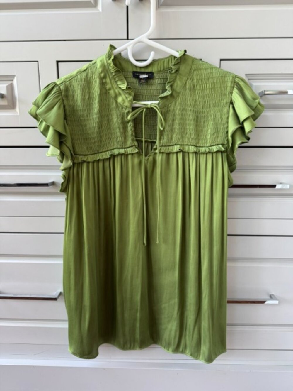 Smocked Ruffled-Sleeve Blouse - Picture 5 of 9